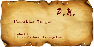Paletta Mirjam névjegykártya